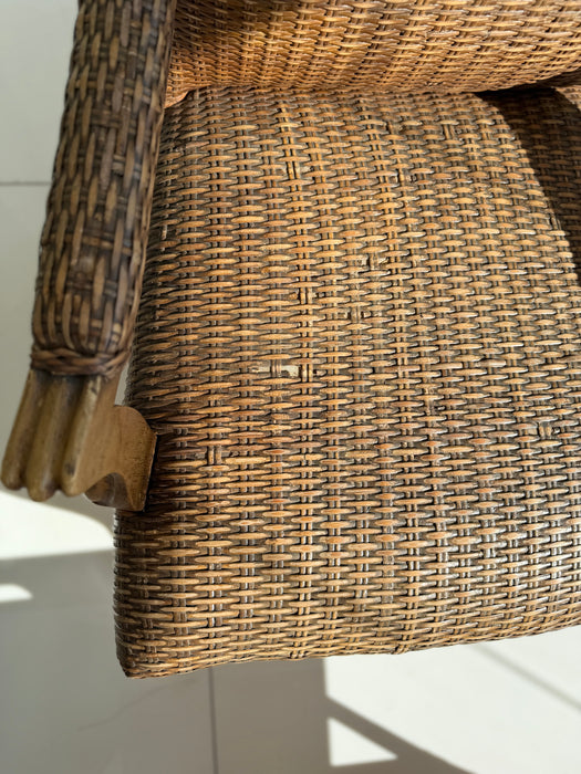 Par de Poltronas em Fibra Natural e Madeira