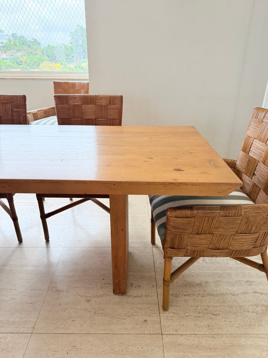 Mesa de Jantar em Madeira com 8 Cadeiras