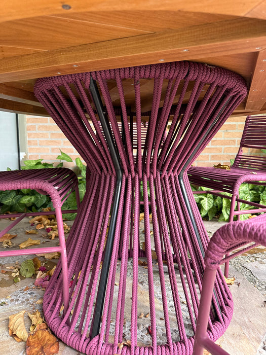 Mesa de Jantar "Tropical" com  6 Cadeiras "Chá Verde" em Corda Náutica - Líder Interiores