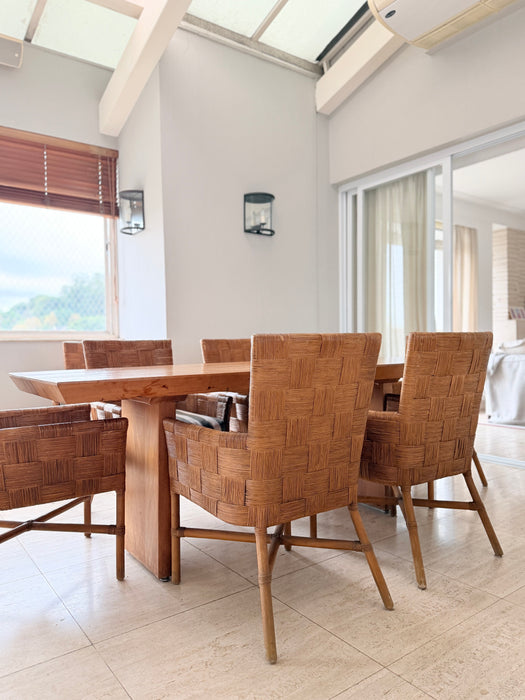 Mesa de Jantar em Madeira com 8 Cadeiras