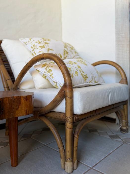 Par de Poltronas com Banquetas em Fibra Natural