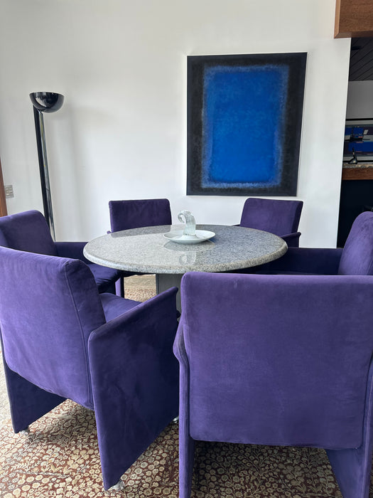 Conjunto com 6 Cadeiras em Veludo Roxo