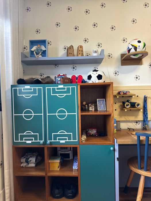 Móvel Infantil Funcional com Armários, Estação de Estudo e Prateleiras