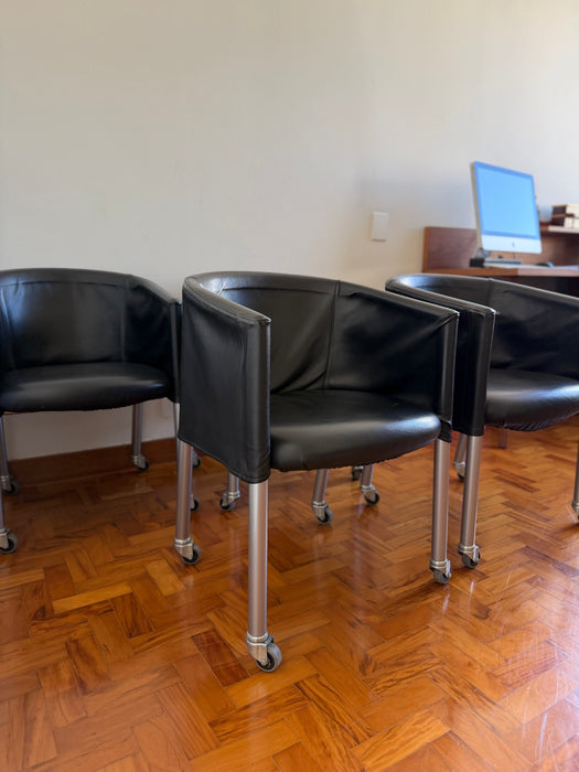Conjunto de 4 Cadeiras "Mixer" em Couro – Antonio Citterio para Flexform