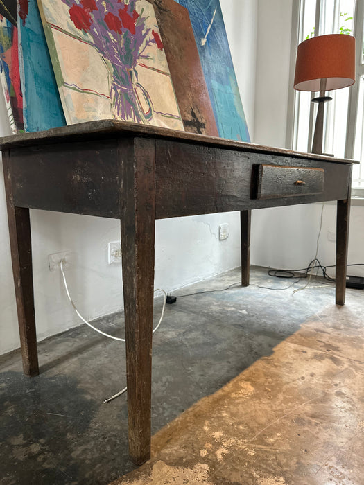 Mesa de Apoio Mineira em Madeira Rústica com Gaveta