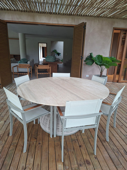 Mesa de Jantar "Outdoor" com Tampo em Pedra - Tidelli