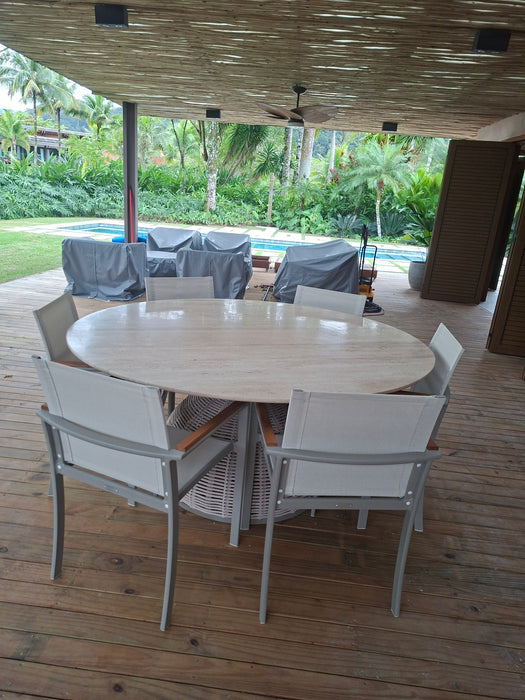 Mesa de Jantar "Outdoor" com Tampo em Pedra - Tidelli