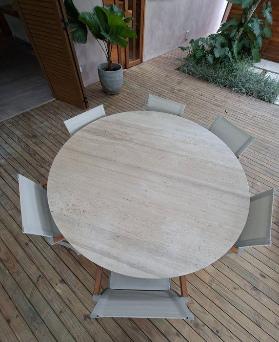 Mesa de Jantar "Outdoor" com Tampo em Pedra - Tidelli
