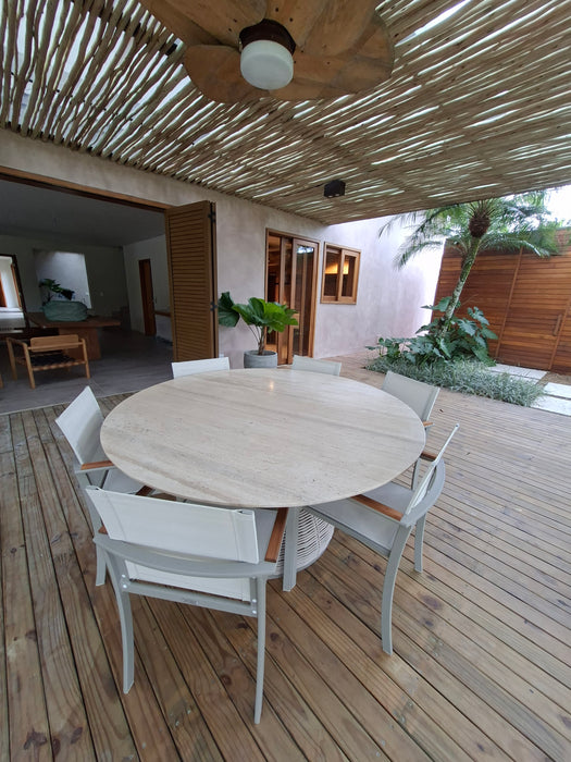 Mesa de Jantar "Outdoor" com Tampo em Pedra - Tidelli
