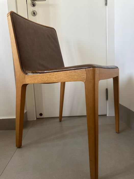 Conjunto com 4 Cadeiras "Malha" em Couro - Jader Almeida