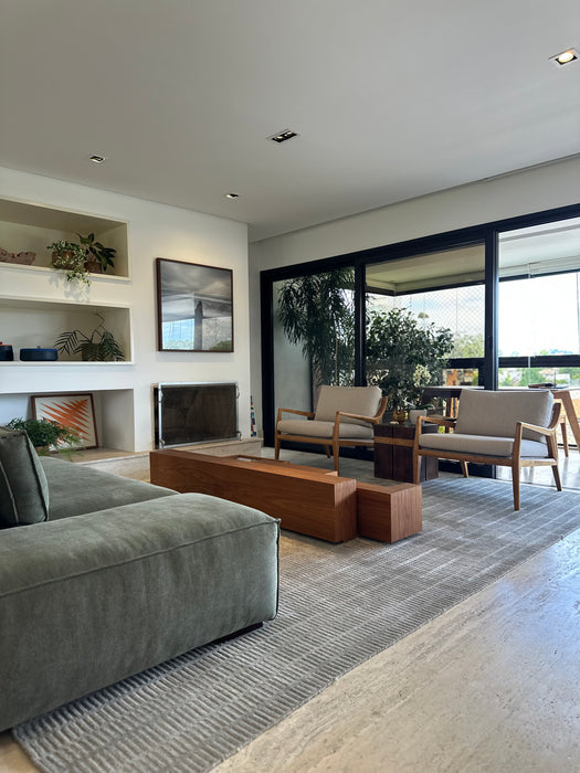 Par de Poltronas "Cut" em Madeira Tauari e Corda Náutica – Tadeu Paisan