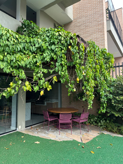 Mesa de Jantar "Tropical" com  6 Cadeiras "Chá Verde" em Corda Náutica - Líder Interiores