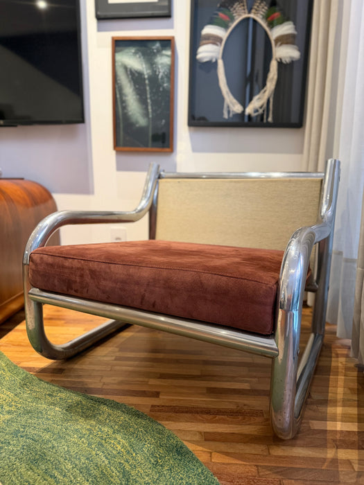 Poltrona Vintage em Aço Cromado Tubular - Geraldo de Barros para Hobjeto