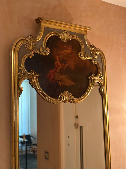 Espelho em Madeira com imagem Sacra