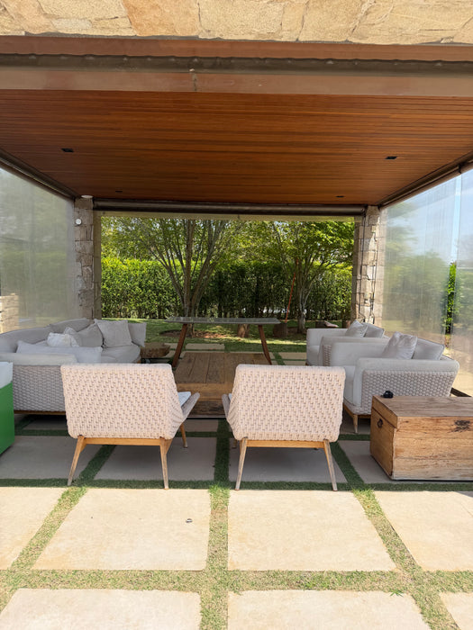 Conjunto Outdoor (1 sofá + 2 poltronas (sem braço) + 2 poltronas (com braços) - Dunelli
