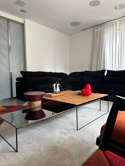 Par de Mesas de Centro “Mezanino” em Madeira e Espelhada – ,Ovo