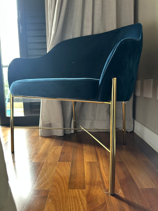Poltrona em Veludo Azul