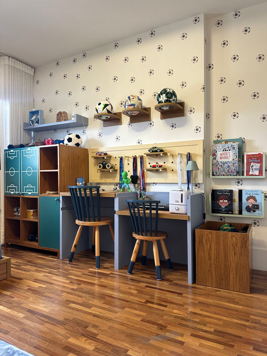 Móvel Infantil Funcional com Armários, Estação de Estudo e Prateleiras