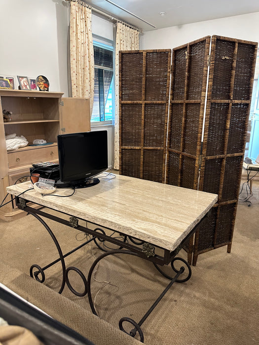 Mesa de Ferro com Tampo em Mármore - Armando Cerello