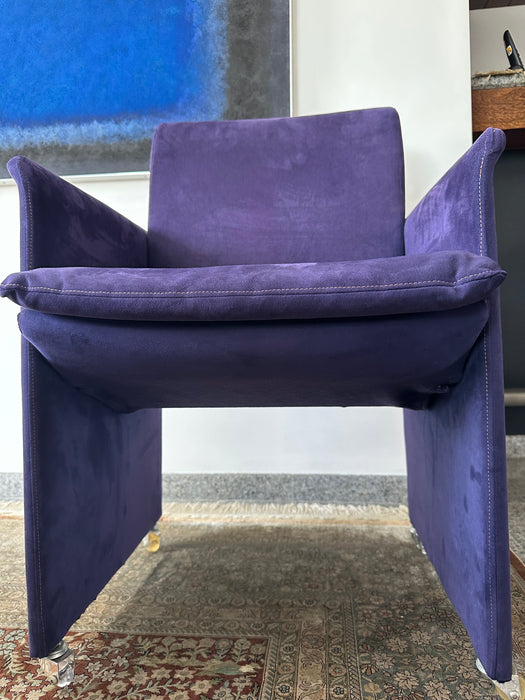 Conjunto com 6 Cadeiras em Veludo Roxo