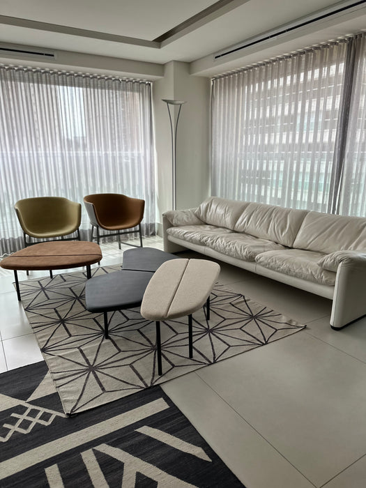 Conjunto de mesa|banco "Z" (3 peças em camurça e couro) - Estúdio Bola