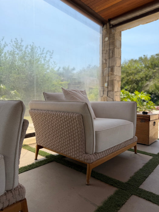 Conjunto Outdoor (1 sofá + 2 poltronas (sem braço) + 2 poltronas (com braços) - Dunelli