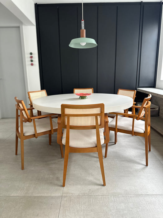 Conjunto de 6 Cadeiras em Madeira e Palhinha