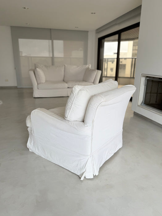 Par de Poltronas com Capa e Penas de Ganso - Shabby Chic (NY)