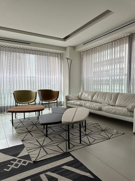 Conjunto de mesa|banco "Z" (3 peças em camurça e couro) - Estúdio Bola