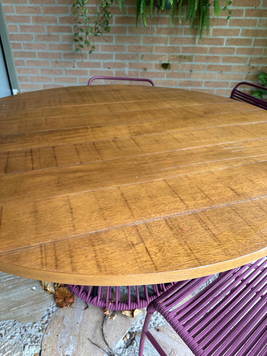 Mesa de Jantar "Tropical" com  6 Cadeiras "Chá Verde" em Corda Náutica - Líder Interiores