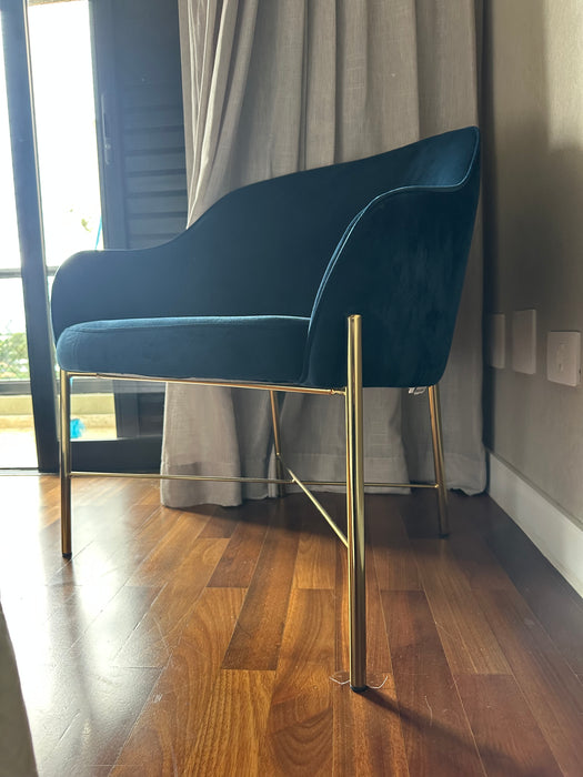 Poltrona em Veludo Azul