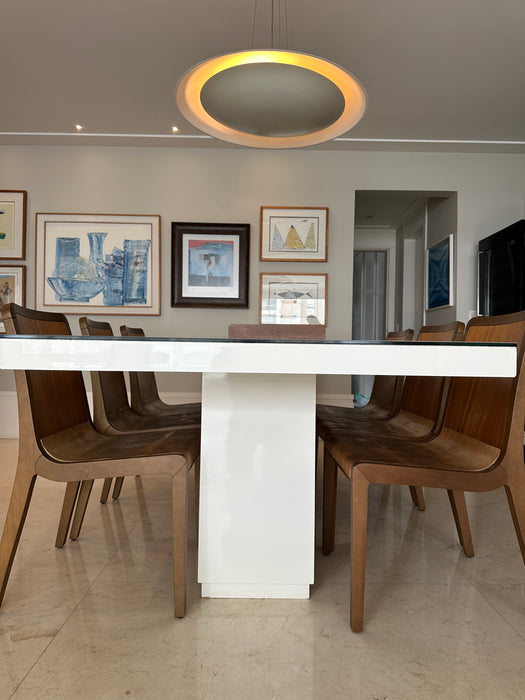 Mesa de Jantar em Laca e Tampo Vidro