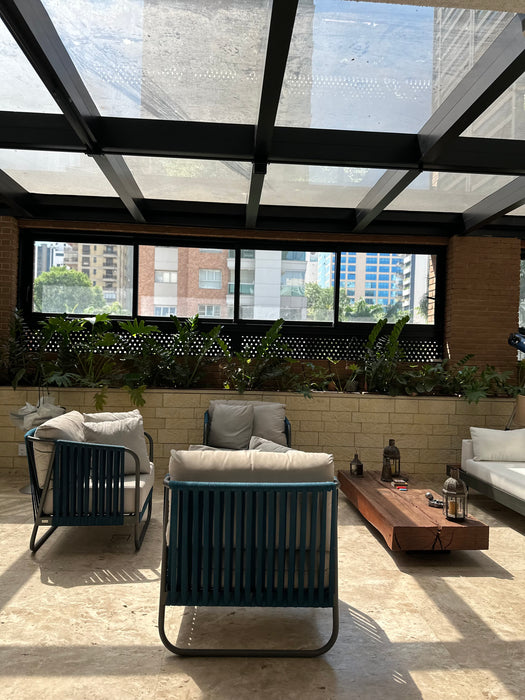 Conjunto de 3 Poltronas e Pufe "Terrace" - Breton