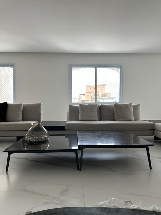 Par de Mesas de Centro "Santiago" com Tampo em Mármore - Essencial Casa Móveis