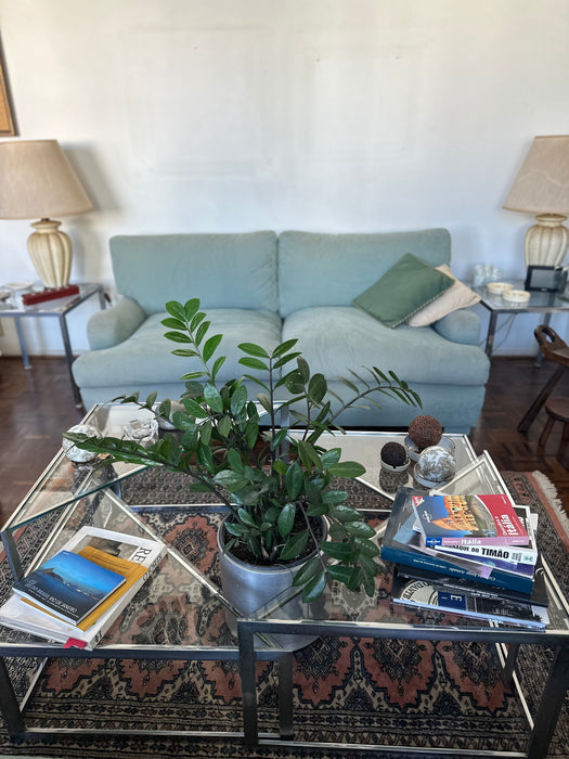 Mesa de Centro em Vidro e Aço