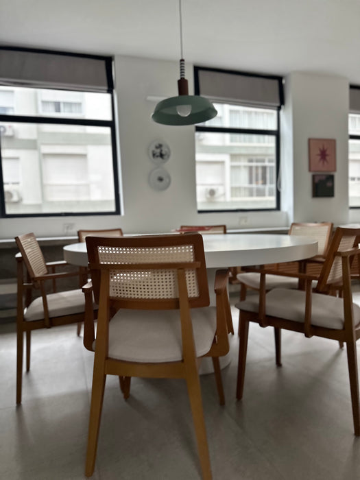 Conjunto de 6 Cadeiras em Madeira e Palhinha