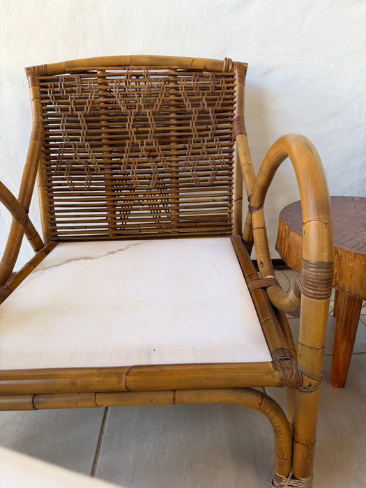 Par de Poltronas com Banquetas em Fibra Natural