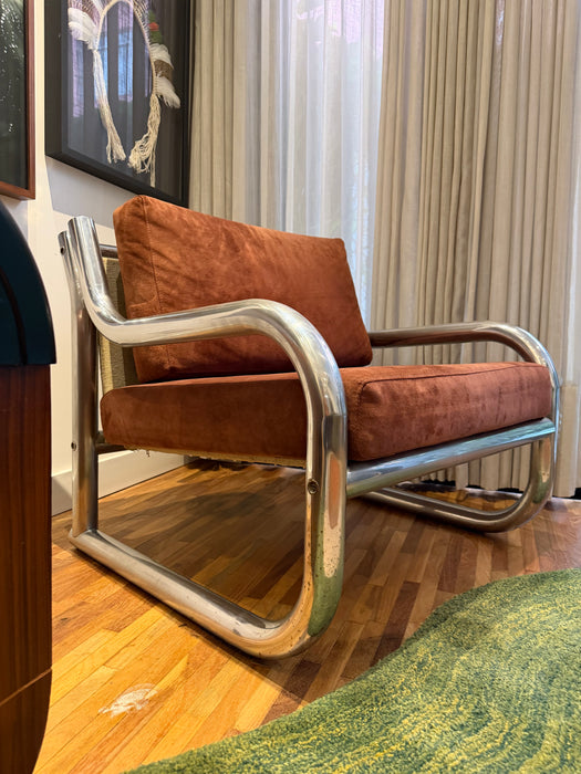 Poltrona Vintage em Aço Cromado Tubular - Geraldo de Barros para Hobjeto