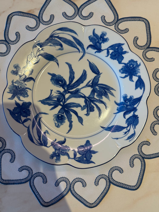 Conjunto com 2 Jogos de Mesa Coleção Casa das Orquídeas Limoges France (Prato, Bowl e Jogo Americano em Linho) – Tânia Bulhões