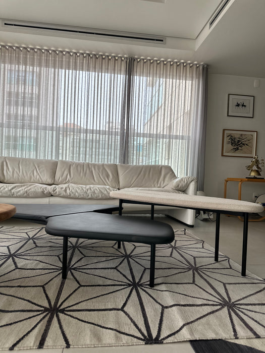 Conjunto de mesa|banco "Z" (3 peças em camurça e couro) - Estúdio Bola