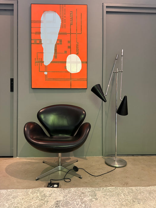 Poltrona “Swan” em Couro – Arne Jacobsen para Micasa