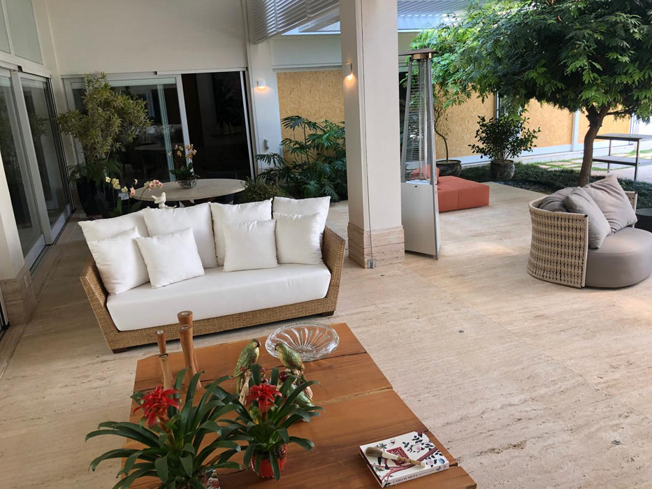 Par de Sofás (3 e 2 Lugares) Outdoor em Fibra Natural (almofadas decorativas inclusas) - Casual Móveis