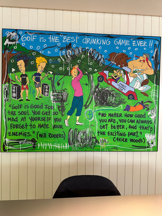 Quadro Acrílico sobre Tela "Golf is The Best Drinking Gamer Ever" - Jotape 2020