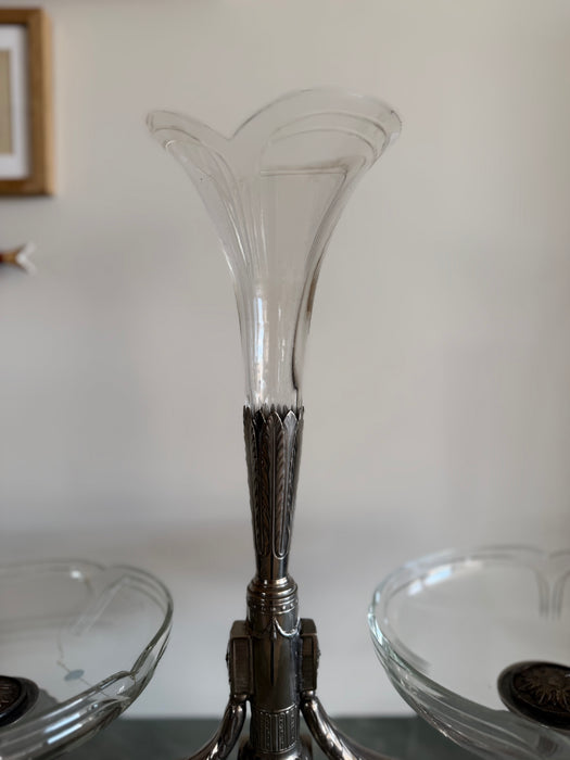 Fruteira Vintage em Prata Estilo Art Déco