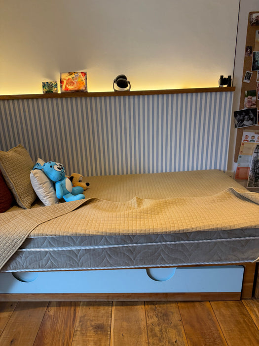 Cama Infantil com Bicama e Baú de Peseira Arredondado