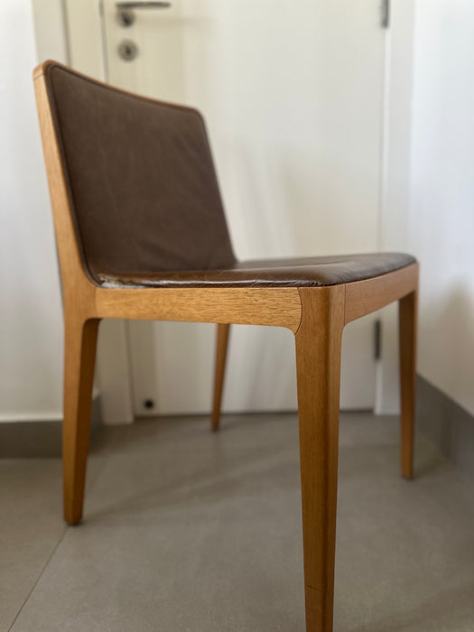 Conjunto com 4 Cadeiras "Malha" em Couro - Jader Almeida