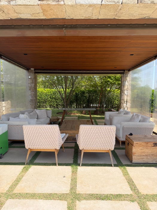 Conjunto Outdoor (1 sofá + 2 poltronas (sem braço) + 2 poltronas (com braços) - Dunelli