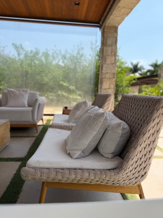 Conjunto Outdoor (1 sofá + 2 poltronas (sem braço) + 2 poltronas (com braços) - Dunelli