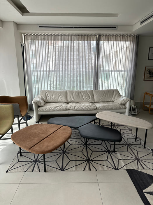 Conjunto de mesa|banco "Z" (3 peças em camurça e couro) - Estúdio Bola