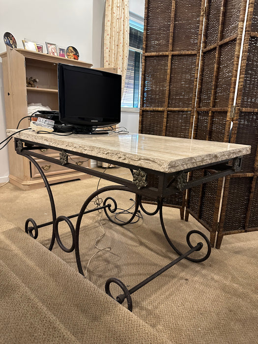 Mesa de Ferro com Tampo em Mármore - Armando Cerello